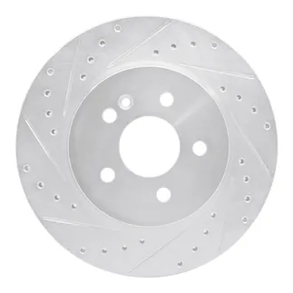 R1 Concepts EDZ-63122L Brake Rotor Drilled and Slotted Silver